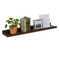 STENNÁ polica - tmavohnedá, drevo (100/5/15cm) - Relaxdays