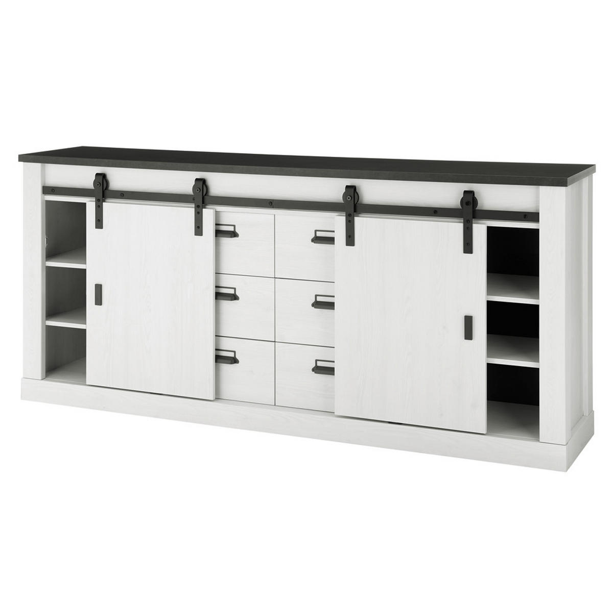 SIDEBOARD Shelton-61 - Weiß, Holzwerkstoff (201/91/43cm) - Lomado