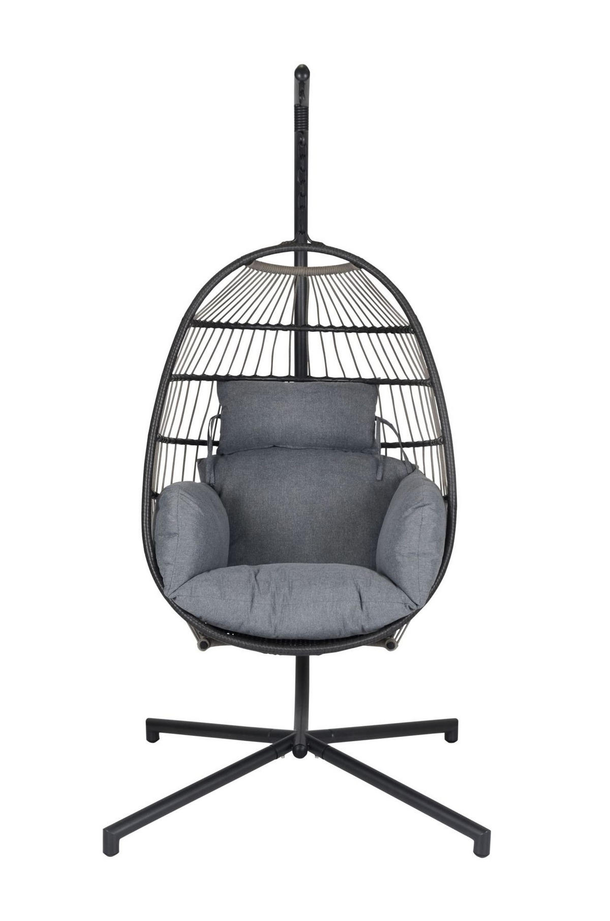 HÄNGESESSEL Hamburg 81x114x64 cm, Stahl, Grau - Grau, Kunststoff (81/114/64cm) - dasmöbelwerk