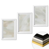 WANDBILDER 3er-Set - 20x30 cm Weißer Rahmen - Leuchtende Farben, abstrakter Boho-Stil - Weiß, Kunststoff (20/30cm) - ArtPrintCave