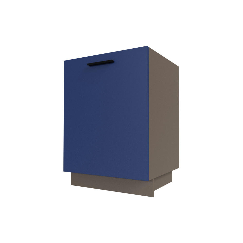 KÜCHENUNTERSCHRANK Bonn D1D/60 Marineblau Matt / Lava Matt 60 / 50 / 82cm - Blau/Dunkelgrau, Holz/Holzwerkstoff (60/82/50cm) - Feldmann-Wohnen