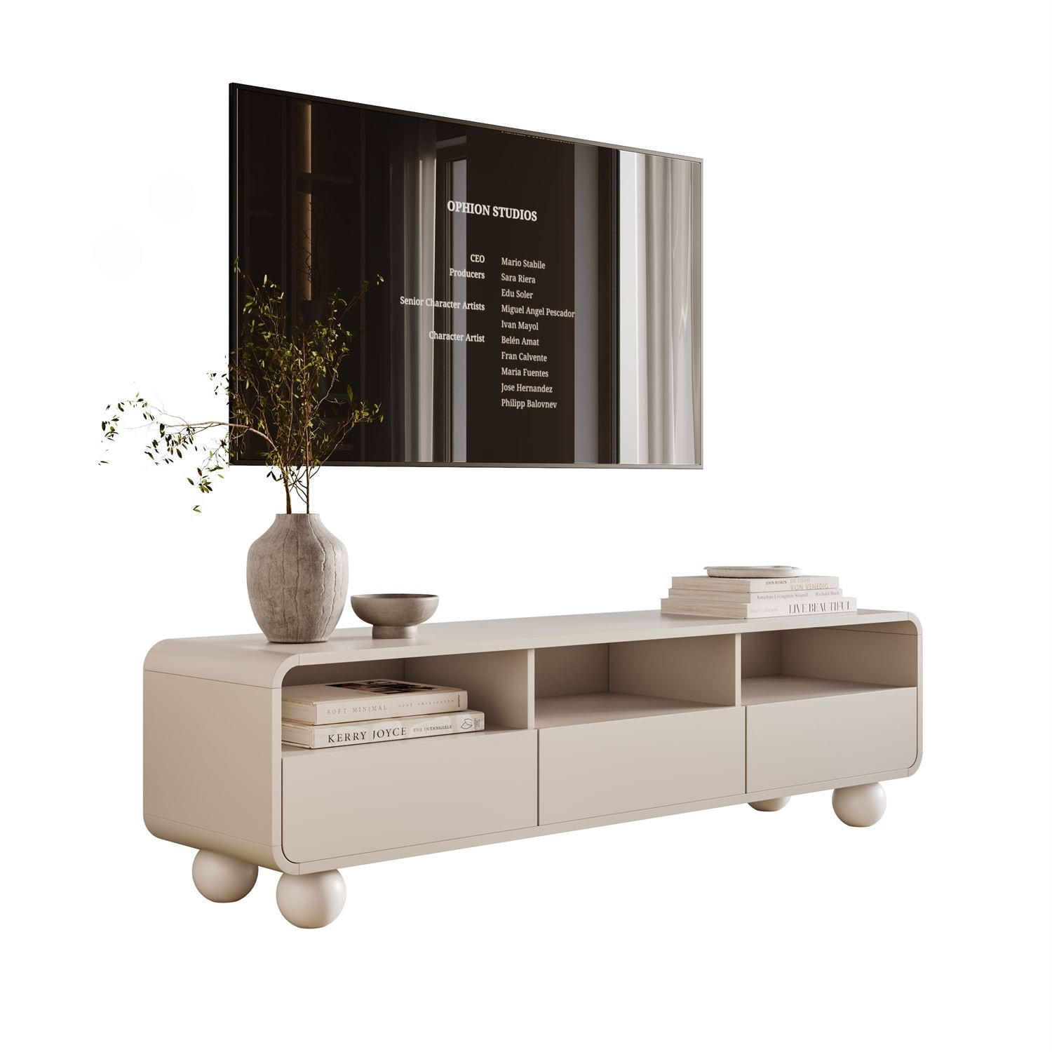 TV-SCHRANK OLIVIO 160 cm mit Schubladen - Kaschmir, Holzwerkstoff (160/44/39cm) - Lookway