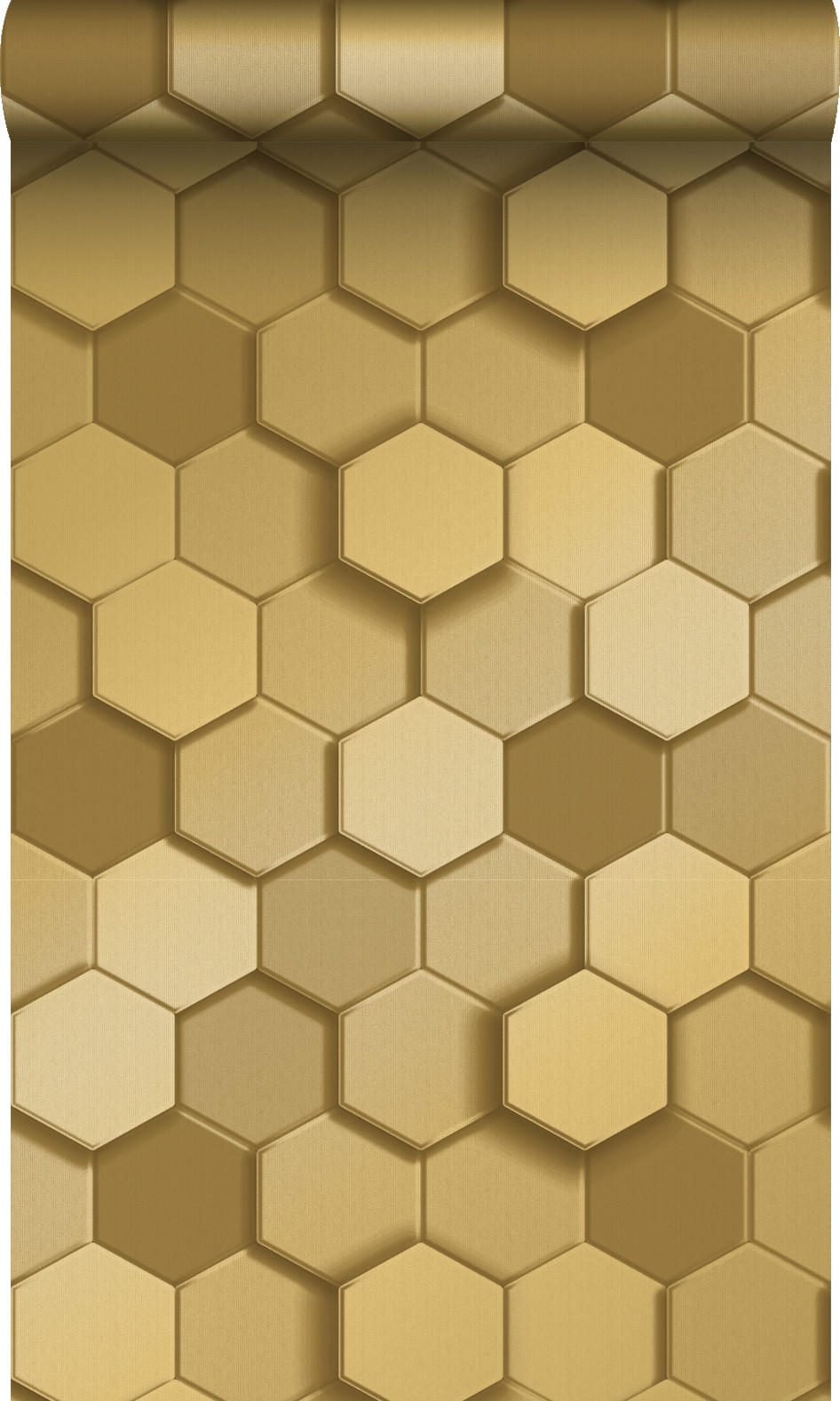TAPETE 3D Wabenmuster 53 cm x 10.05 m - Goldfarben, Papier (53/1000cm) - Origin Wallcoverings