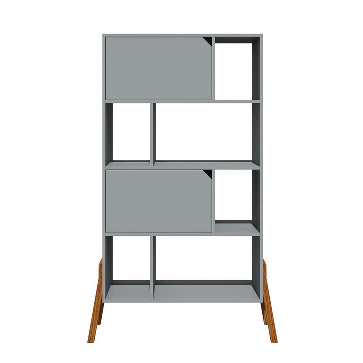 KNIHOVNA Grey - šedá, kompozitní dřevo (103/163/39cm) - Petits-meubles