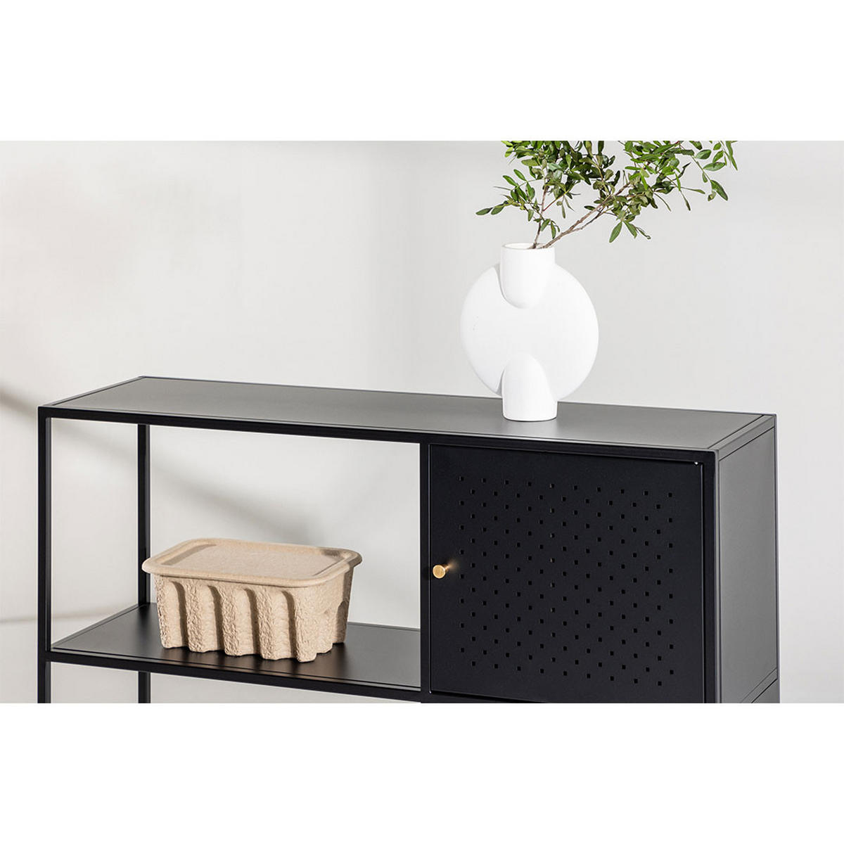 SIDEBOARD, Salta, Schwarz, Stahl, 100 x 30 x 75 cm - Schwarz, Metall (100/75/30cm) - ebuy24