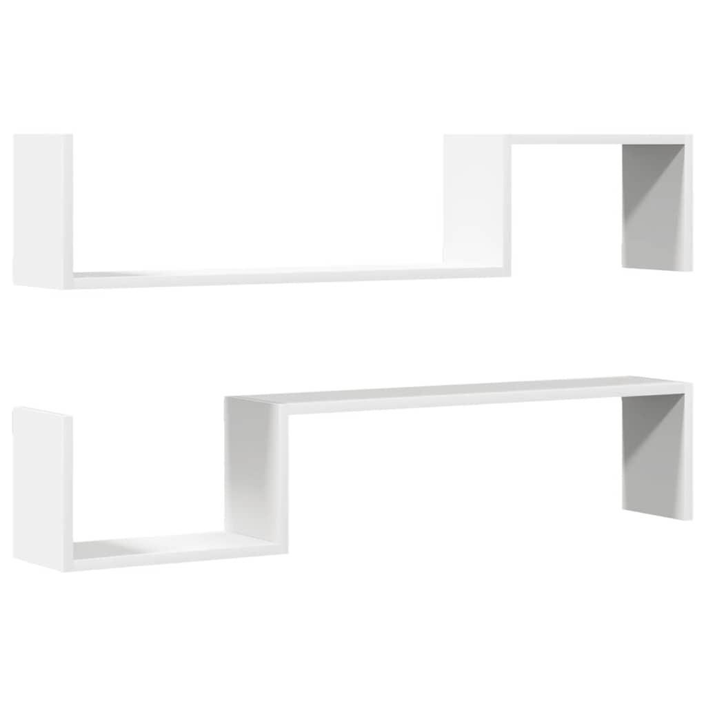 WANDREGALE 2 Stk. Weiß 100x15x20 cm Holzwerkstoff - Weiß, Holzwerkstoff (100/20/15cm) - furnicato