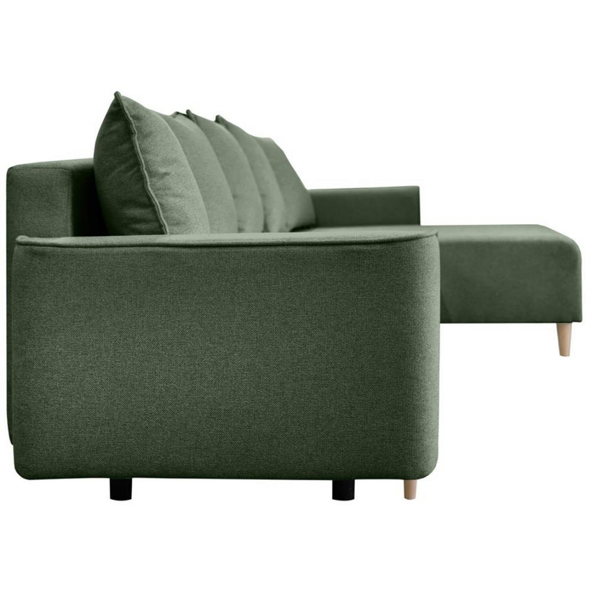ECKSCHLAFSOFA Willow grün - Grün, Textil (225/150cm) - Beautysofa