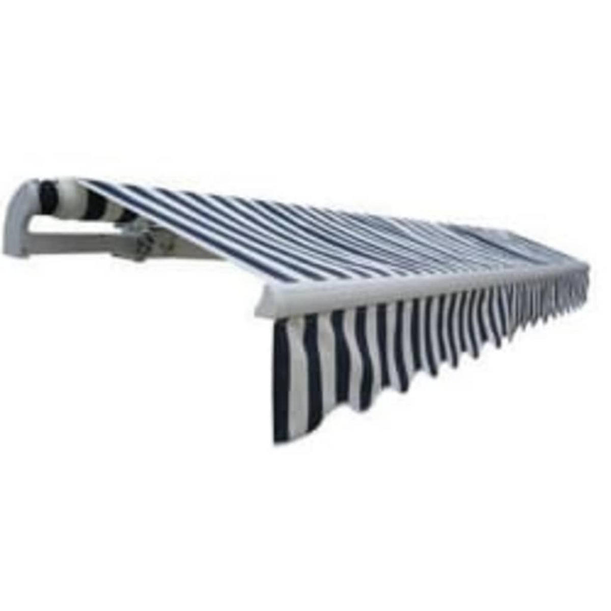 GELENKARMMARKISE Motorisiert 600 cm Blau/Weiß - Blau, Textil (3/1/6cm) - furnicato