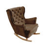 SCHAUKELSESSEL mit gepolstertem Sitz und Armlehnen, 102x81x95 cm, Dunkelbraun_29826 - Buchefarben/Bronzefarben, Holz/Textil (81/102/95cm) - DomoHome