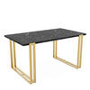 TISCH ausziehbar aus MDF, Schwarz - Goldfarben/Schwarz, Holzwerkstoff (160/80/76cm) - Idohome