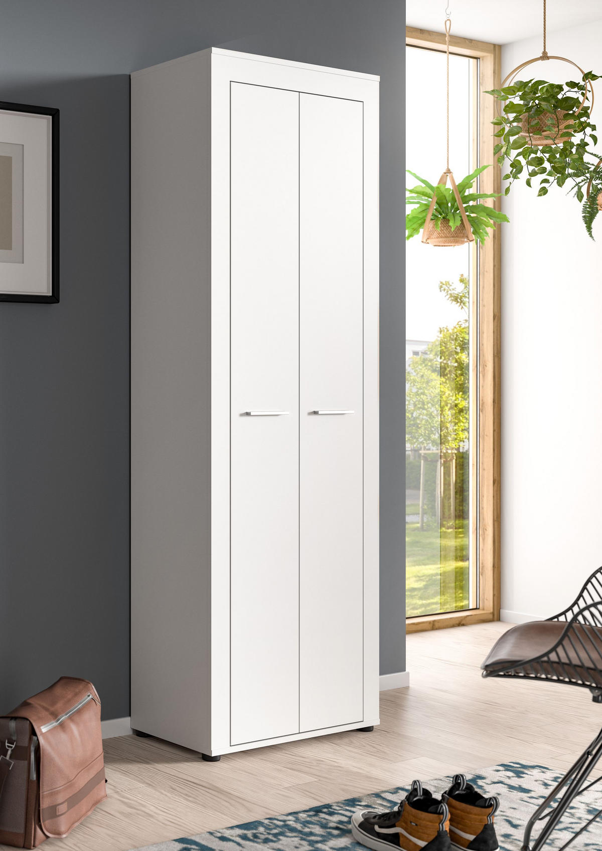 SCHUHSCHRANK JAM (B/H/T: ca. 64/191/35 cm) in weiß/weiß - Weiß, Holzwerkstoff (64/191/35cm)