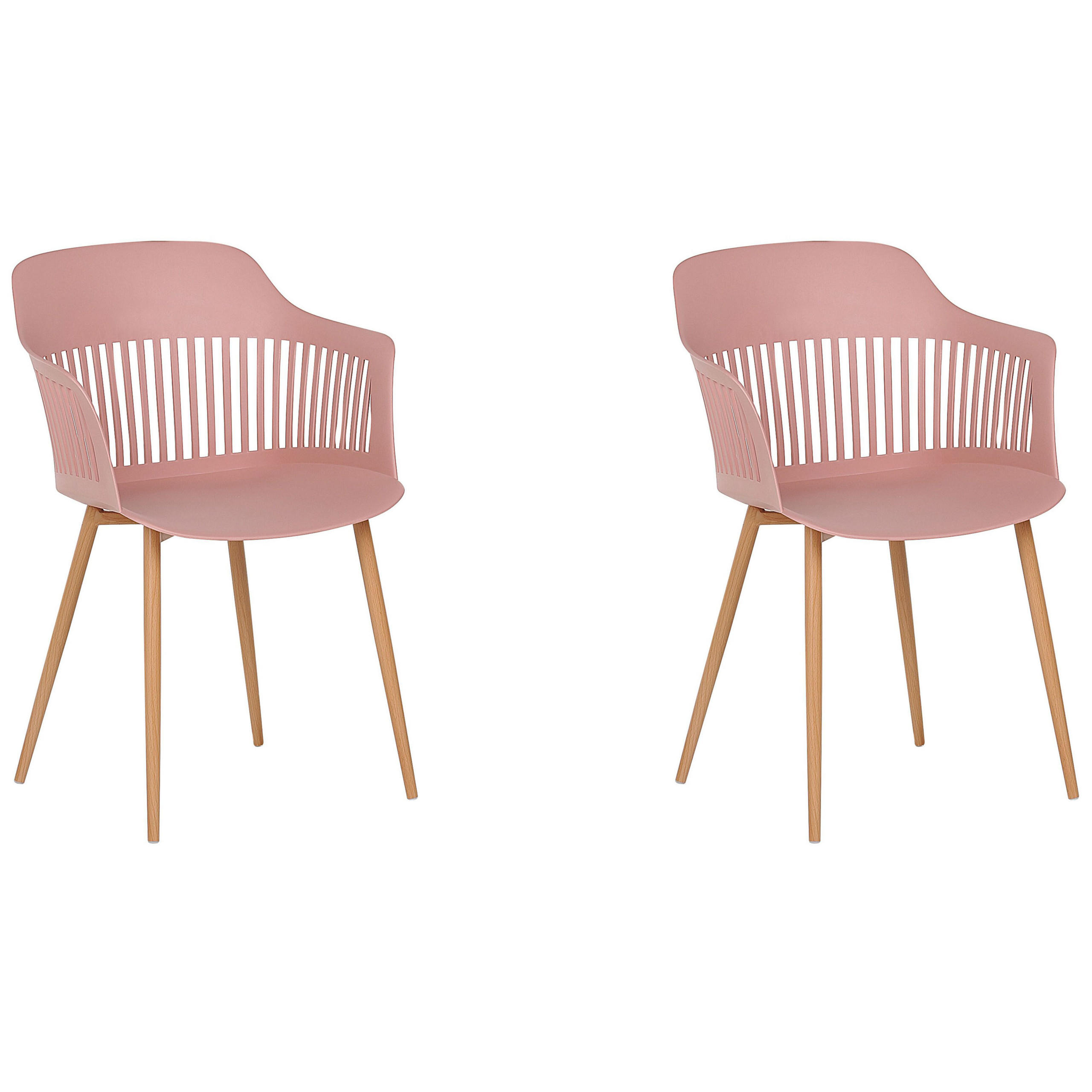 ESSZIMMERSTUHL 2er-Set Kunststoff Rosa Bereca - Pink, Kunststoff/Metall (57/81/54cm) - Beliani