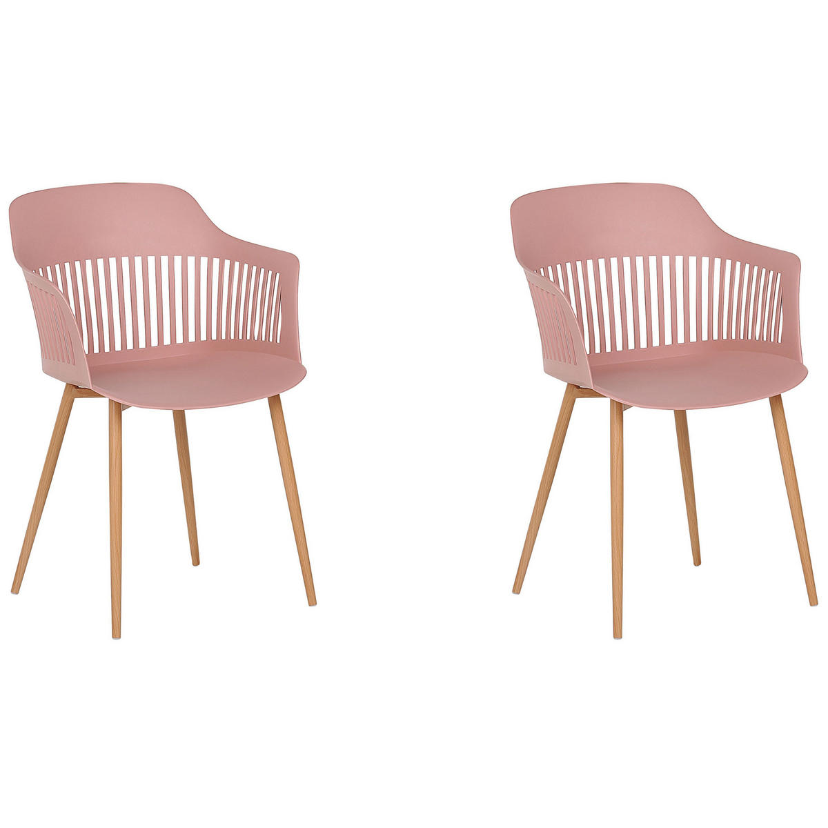 ESSZIMMERSTUHL 2er-Set Kunststoff Rosa Bereca - Pink, Kunststoff/Metall (57/81/54cm) - Beliani