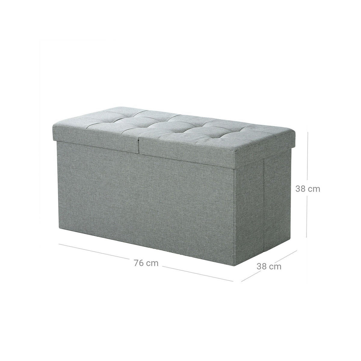 SITZTRUHE - Grau, Holzwerkstoff (38/38/76cm) - Hansiro