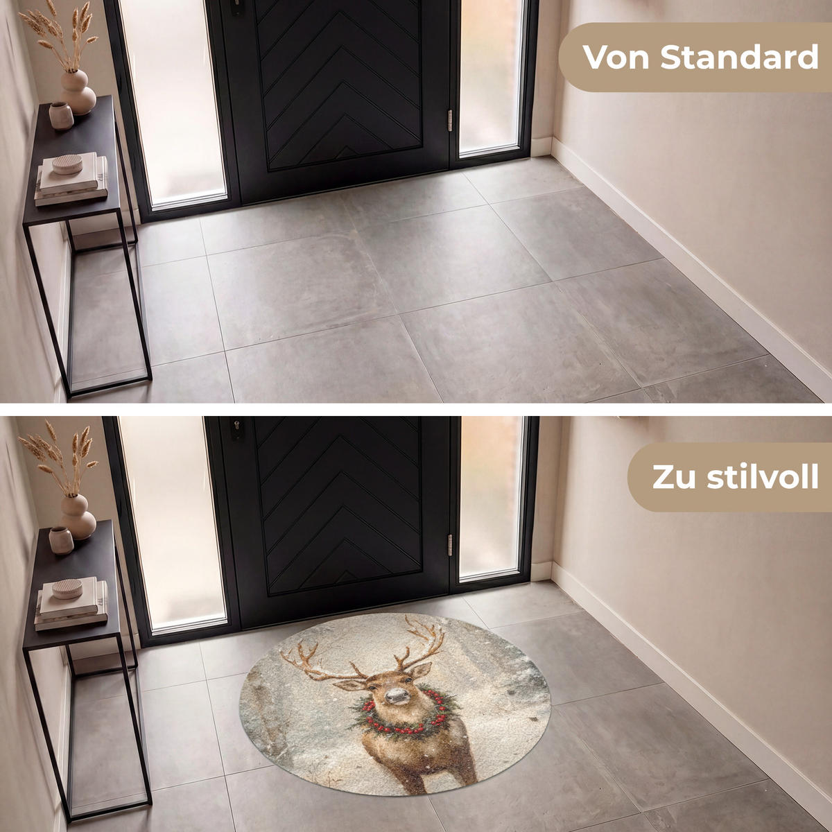 ROHOŽKA Vianoce - sobi - zima - veniec 120x120 cm - hnedá, plast (120/120cm) - MuchoWow