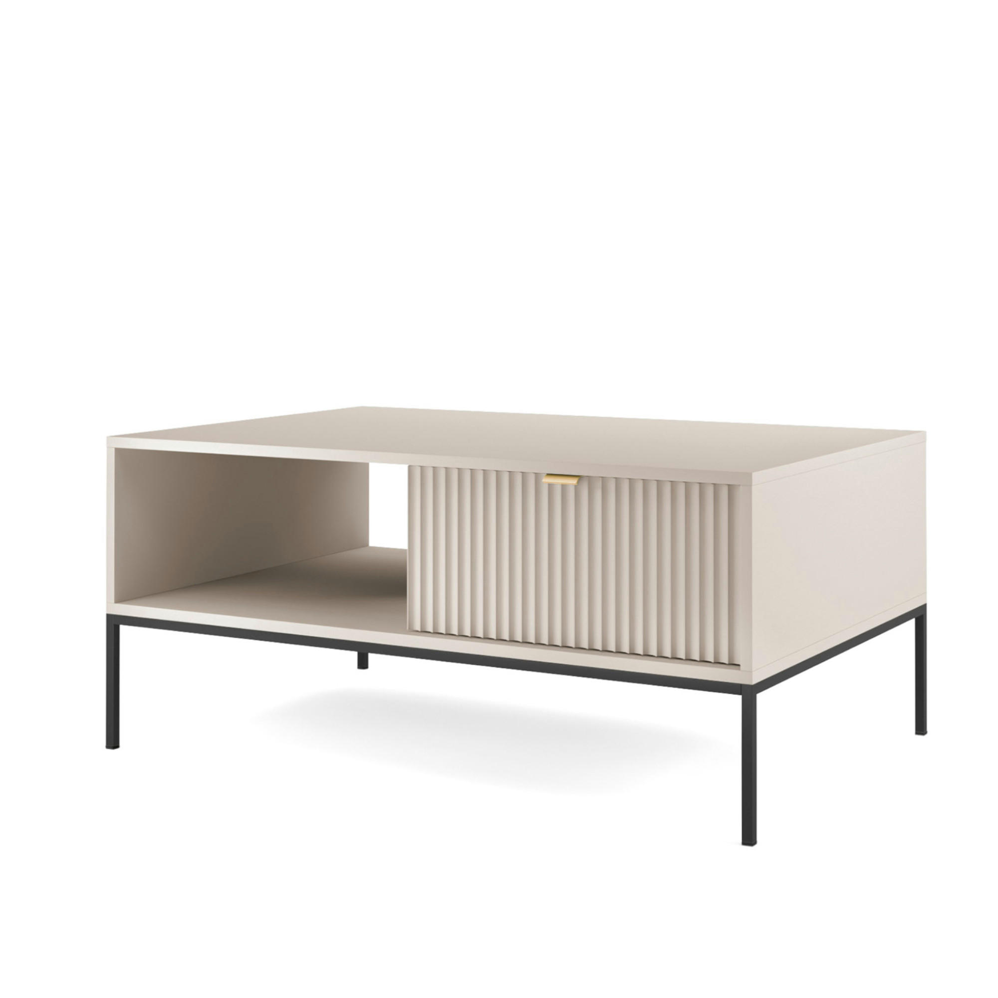 COUCHTISCH NANAIMO STO1-2S Profilierte Fronten, Kaschmir - Kaschmir, Holzwerkstoff/Kunststoff (68/104/48cm) - Komodee