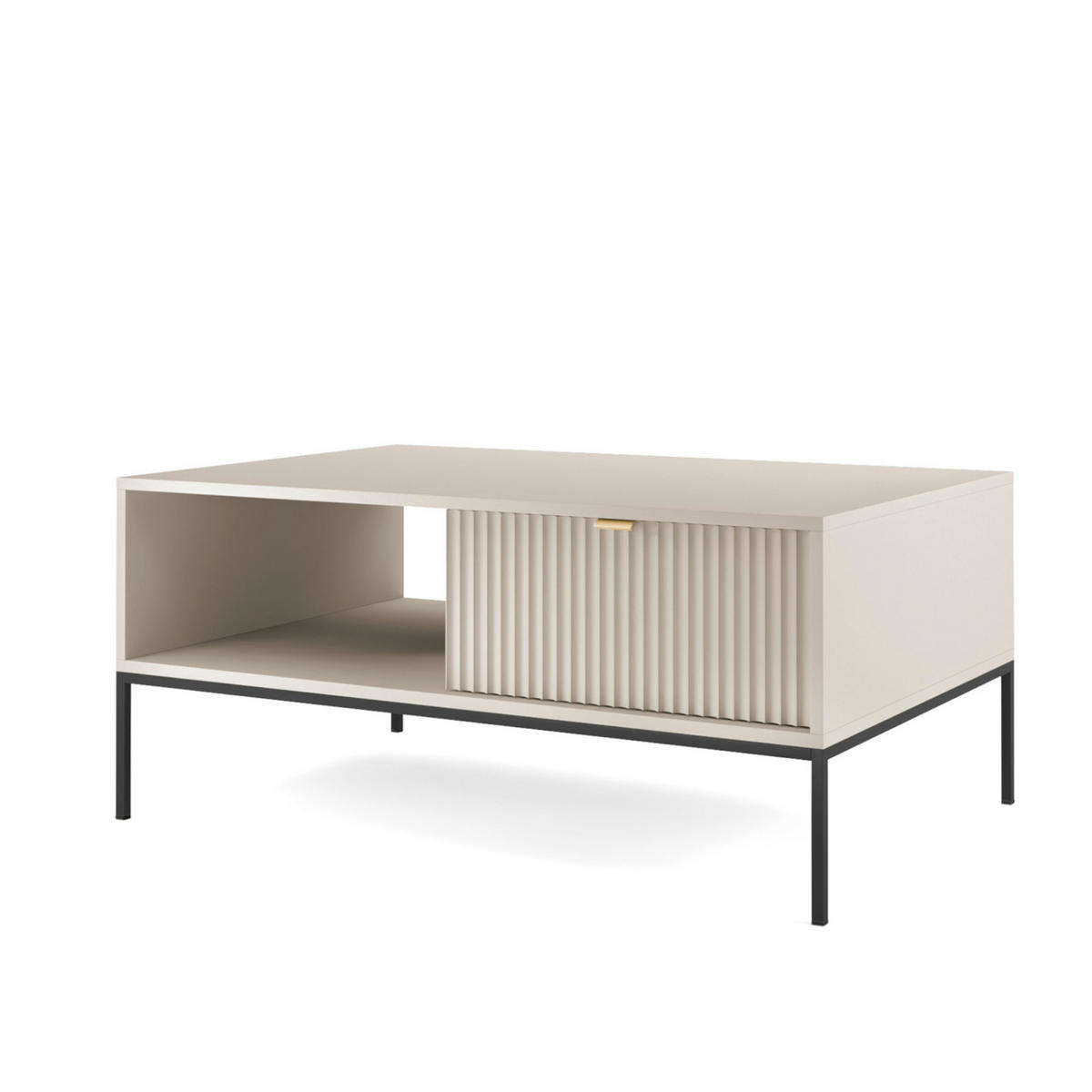 COUCHTISCH NANAIMO STO1-2S Profilierte Fronten, Kaschmir - Kaschmir, Holzwerkstoff/Kunststoff (68/104/48cm) - Komodee