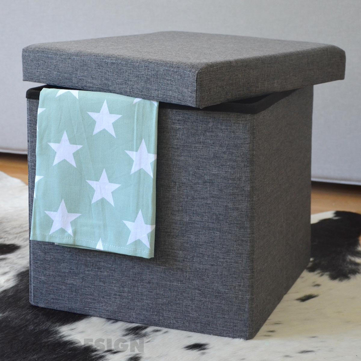 SITZWÜRFEL 38/38 cm, Faltbar 42 Liter Dunkelgrau - Grau, Kunststoff (38/38/38cm) - Dunedesign
