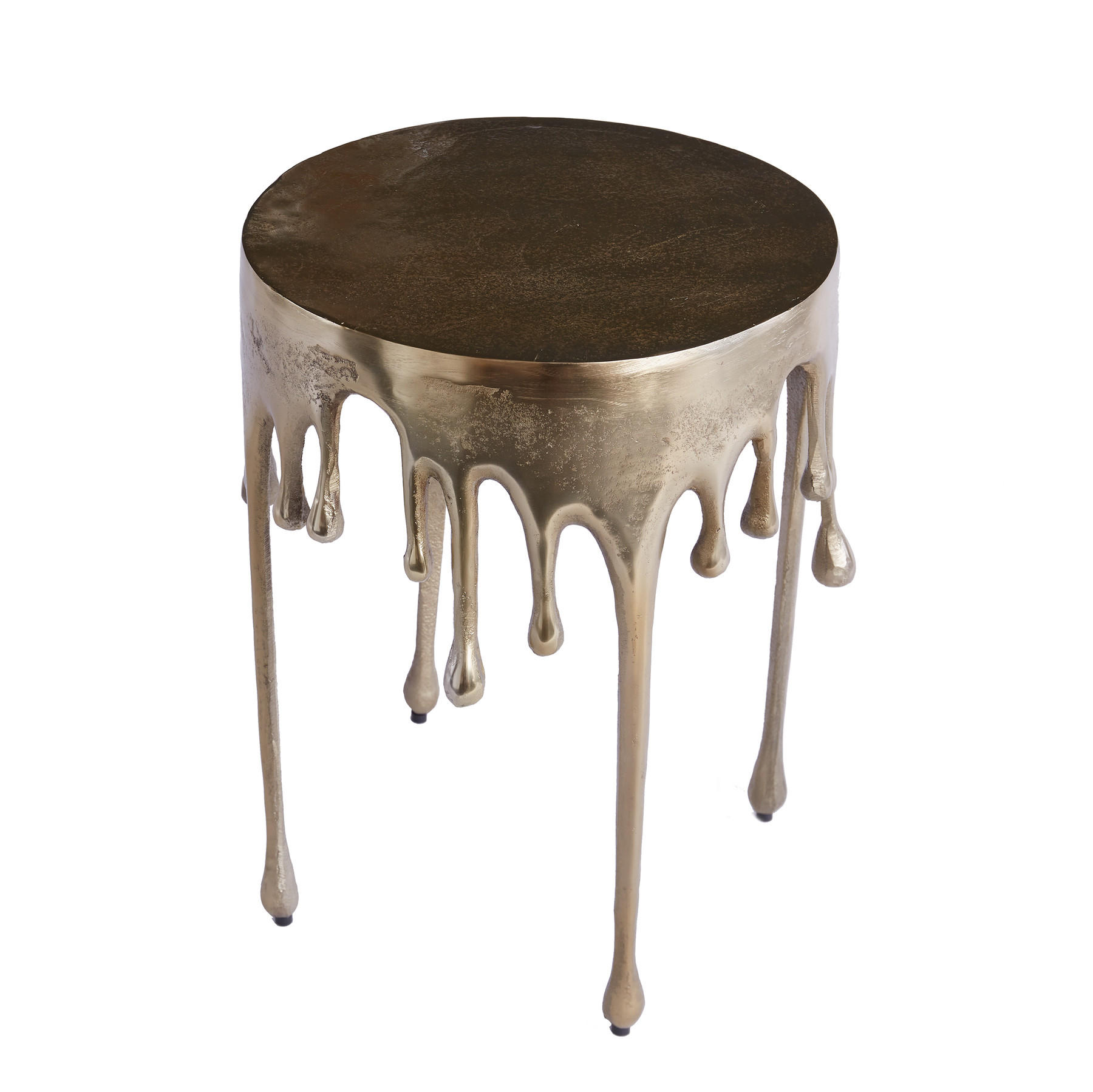 BEISTELLTISCH LIQUID LINE Metall Gold 50 cm - Goldfarben, Metall (37/37/51cm) - riess-ambiente