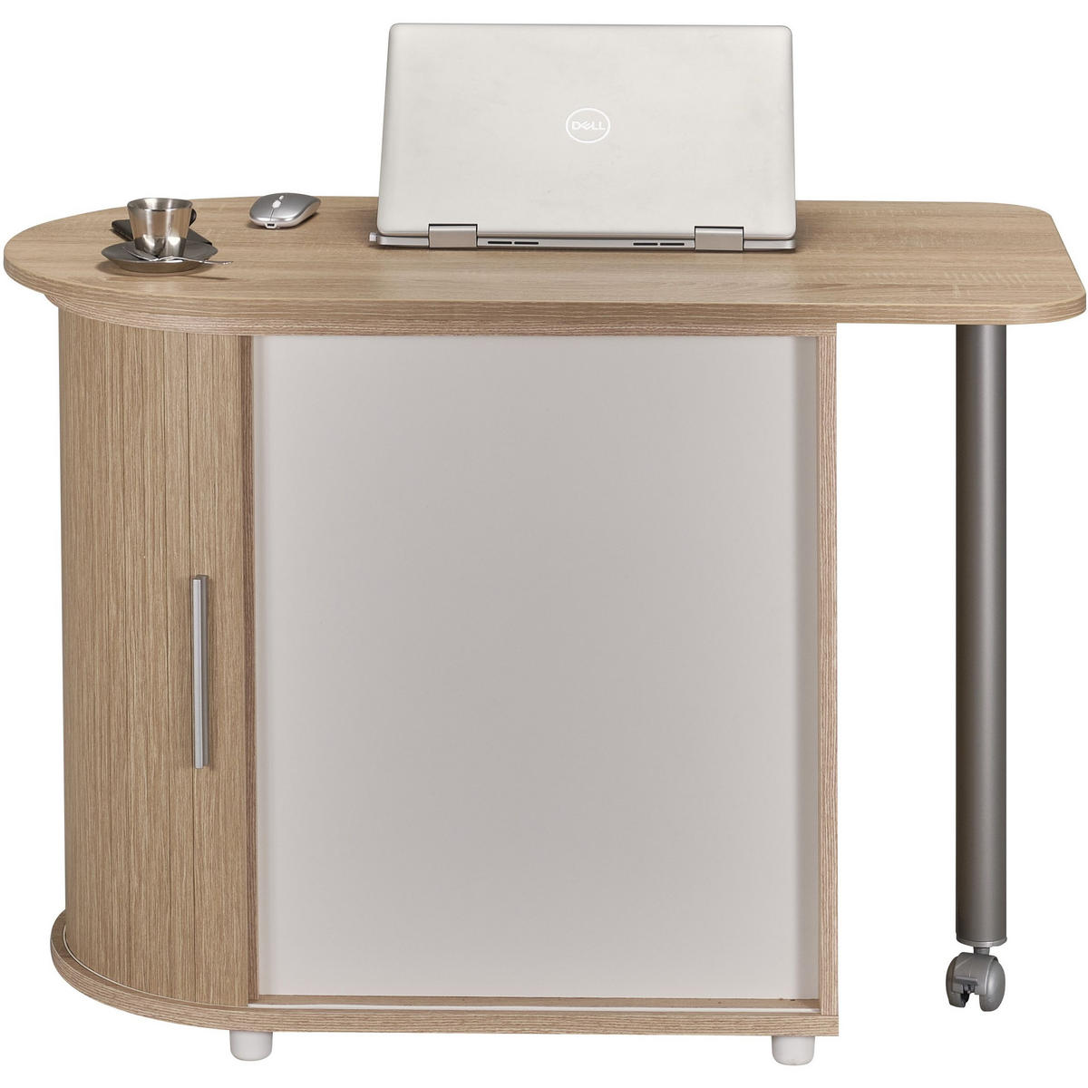 COMPUTERTISCH mit Rolladentür 55/131/75cm - Eichefarben, Holzwerkstoff (55/131/75cm) - Simmob