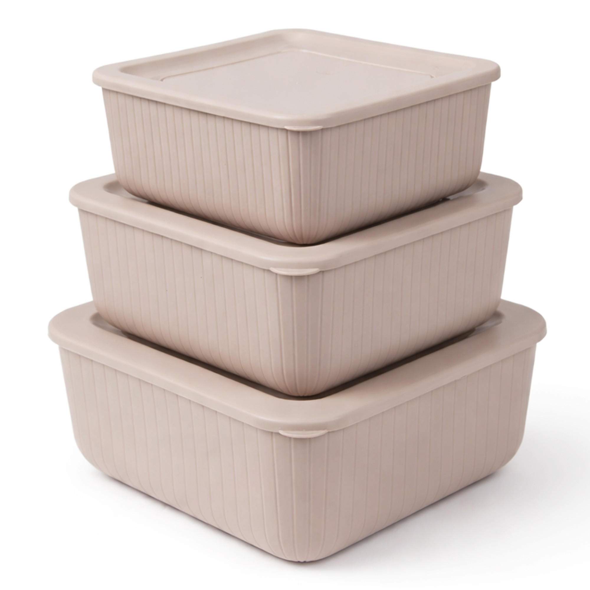 VORRATSDOSEN 3-teilig 0,5L/1L/1,5L Beige - Beige, Kunststoff - ProHome