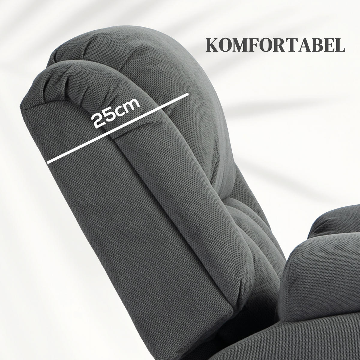 FERNSEHSESSEL mit Aufstehhilfe Elektrisch Relaxsessel 93 x 104 x 100 cm Grau - Grau, Textil (104/100/93cm) - HOMCOM