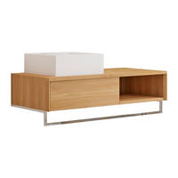 EINZELWASCHTISCH - 105 cmcm x 50 cmcm - Holz, Platte - Naturfarben Hell - KUPANG - Naturfarben, Holz (105/32/50cm) - Vente-Unique