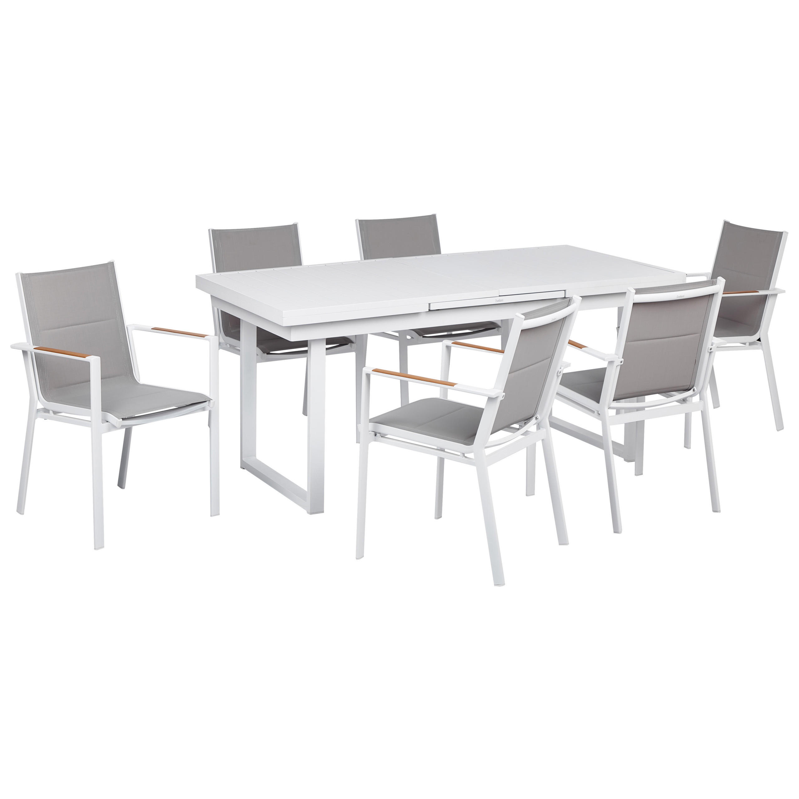 SET MOBILIER DE GRĂDINĂ cu 6 locuri alb Valcanetto/Busseto