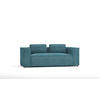 2-SITZER-SOFA Nova Türkis Cord - Türkis/Schwarz, Holz/Kunststoff (196/64/92cm) - S-Style Möbel