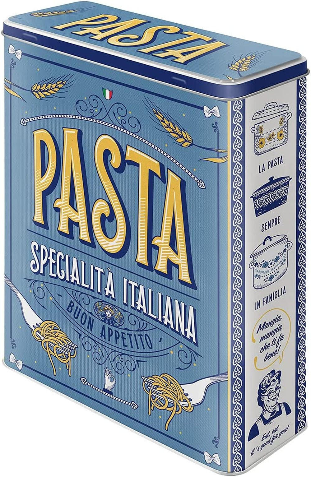 VORRATSDOSE XL Home & Country Pasta - Hellblau, Metall (19/26/8cm) - Nostalgic-Art