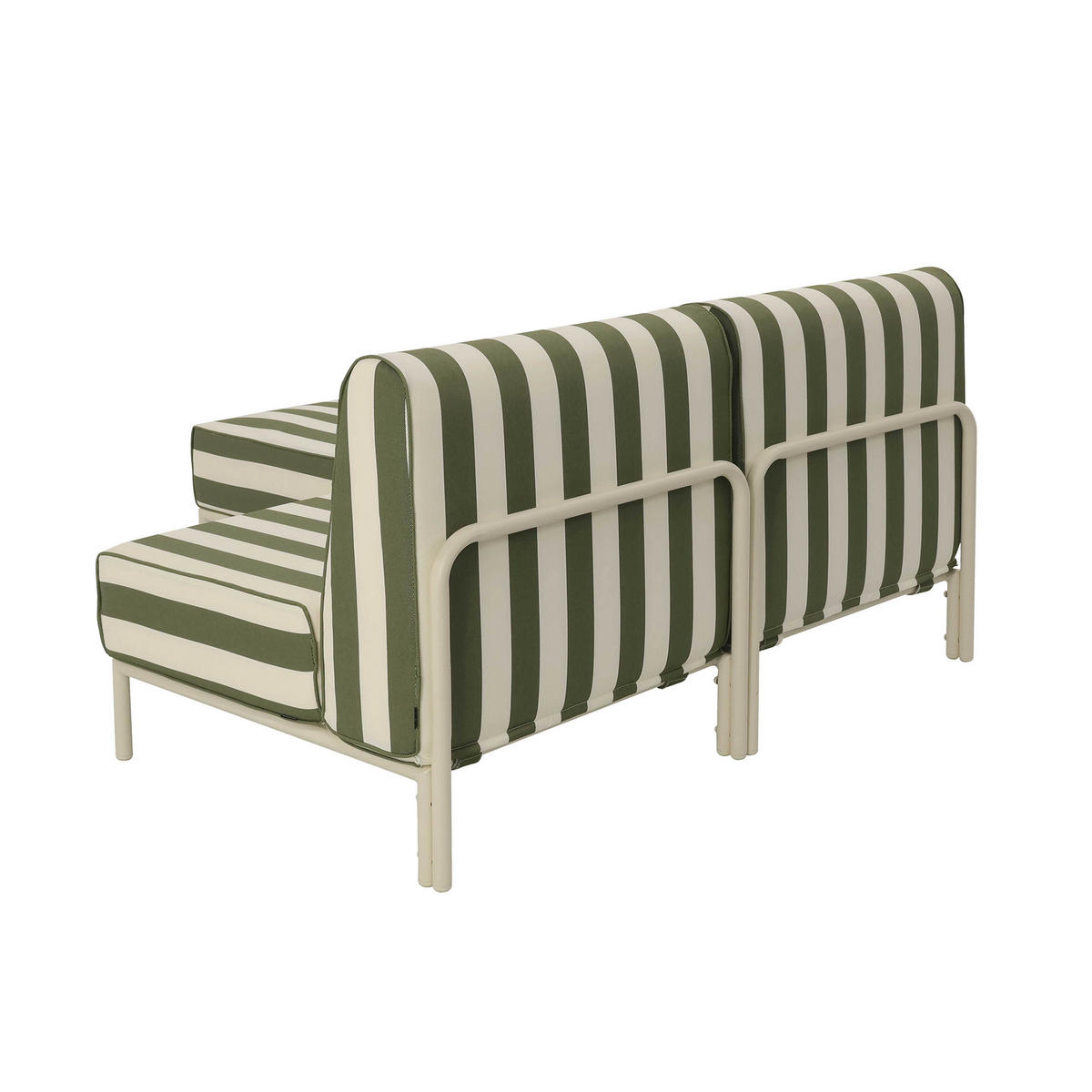 GARTENSOFA mit 2 Sitzplätzen, Khakigrün - Grün, Textil (153/78/144cm) - Oviala