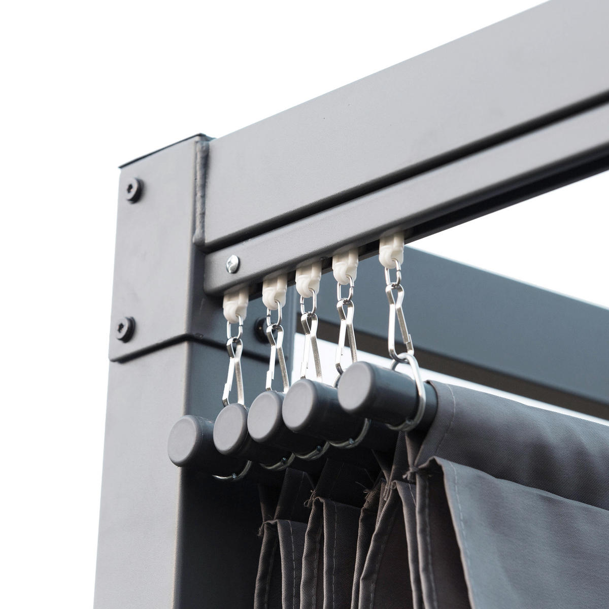 PERGOLA 4x3 m Metall dunkelgrau - Dunkelgrau, Metall (400/222/300cm) - LEBENLANG