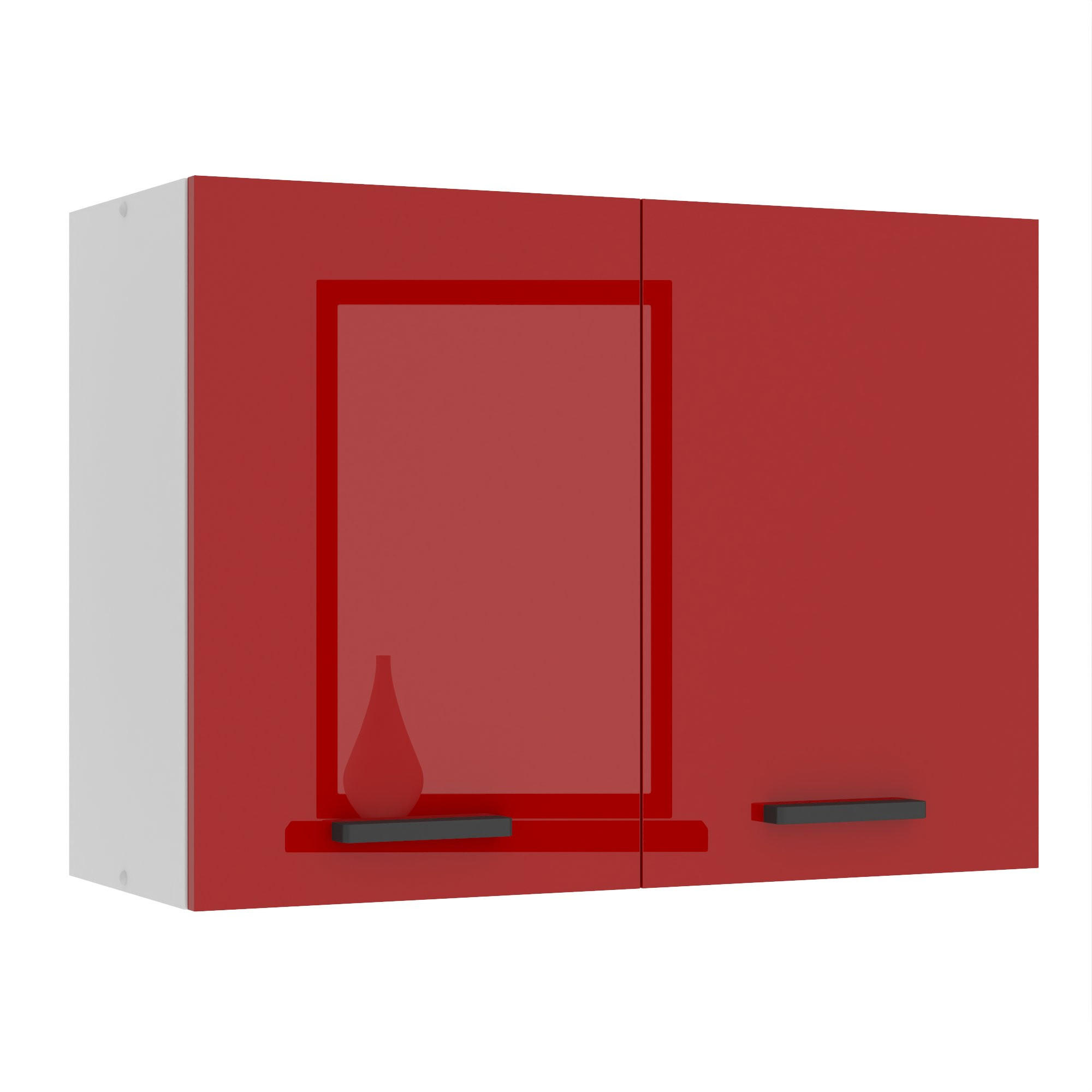 HÄNGESCHRANK SG 80 cm, mit 2 Türen, Rot Hochglanz - Rot, Holz (80/58/29.6cm) - B BELINI GROUP