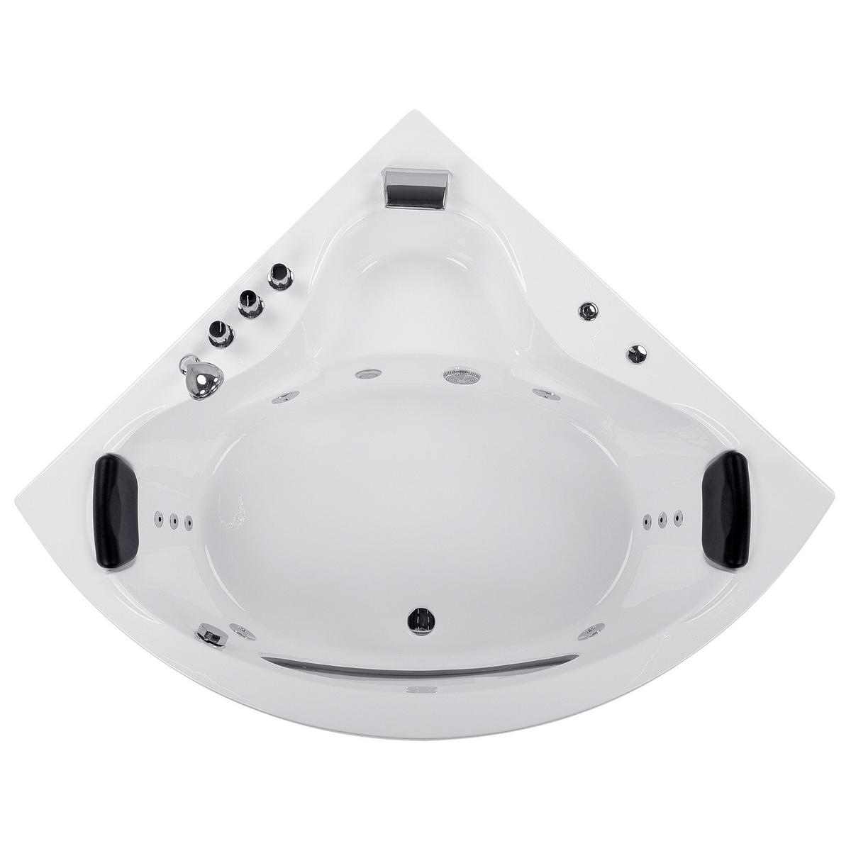 WHIRLPOOL-BADEWANNE mit LED 138x190x61 cm weiß Tocoa - Weiß, Kunststoff (138/61/190cm) - Beliani
