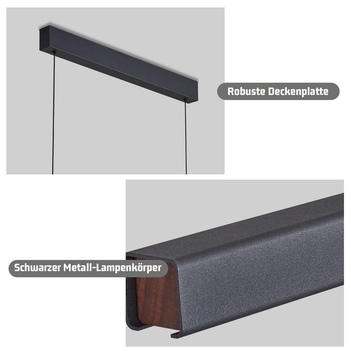 HÄNGELEUCHTE Haleq 1.6/4.6/138 cm - Schwarz, Metall (148/5/138cm) - ZMH
