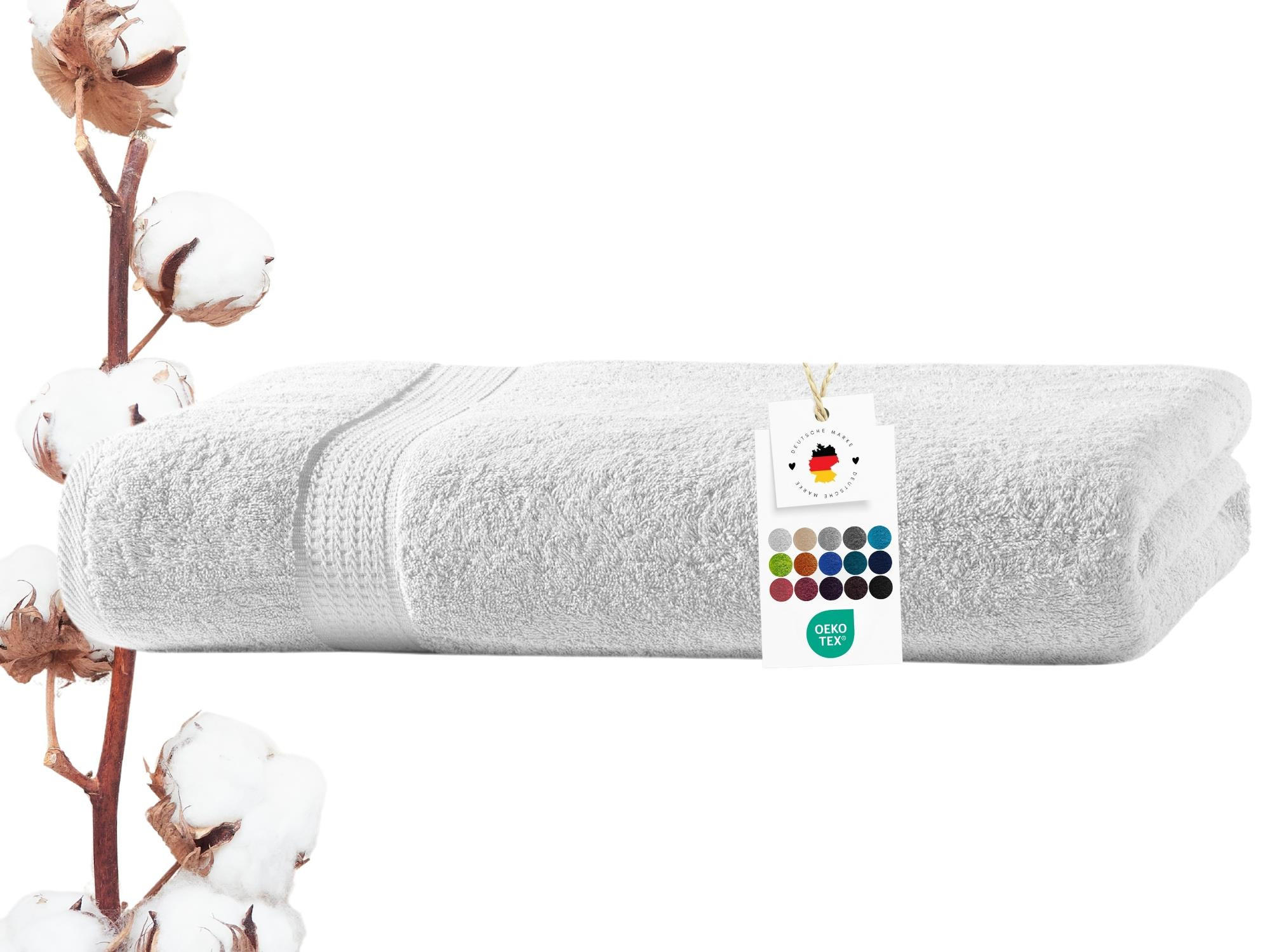 BADETUCH 100x150 cm Frottier Handtücher aus 100% Baumwolle, Weiß 500g/m2 - Weiß, Textil (100/150cm) - Carpe Sonno