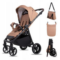 BUGGY Rolle, Klein und Leicht, Teleskopische Führung, Kompakt Faltbar, Wickeltasche, Reisetasche - Schwarz/Weiß, Textil/Metall (58/99cm) - BabyLux
