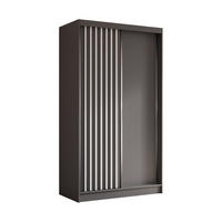 ŠATNÍ SKŘÍŇ S POSUVNÝMI DVEŘMI LAMELLO, 120/216/61 cm 2dveřová, šedá - šedá, kompozitní dřevo (120/216/61cm) - MASSENO