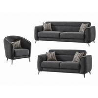 SITZGARNITUR Acapulco, Anthrazit Stellvariante 3+2+1 - Anthrazit, Holzwerkstoff/Kunststoff (237/87/98cm)