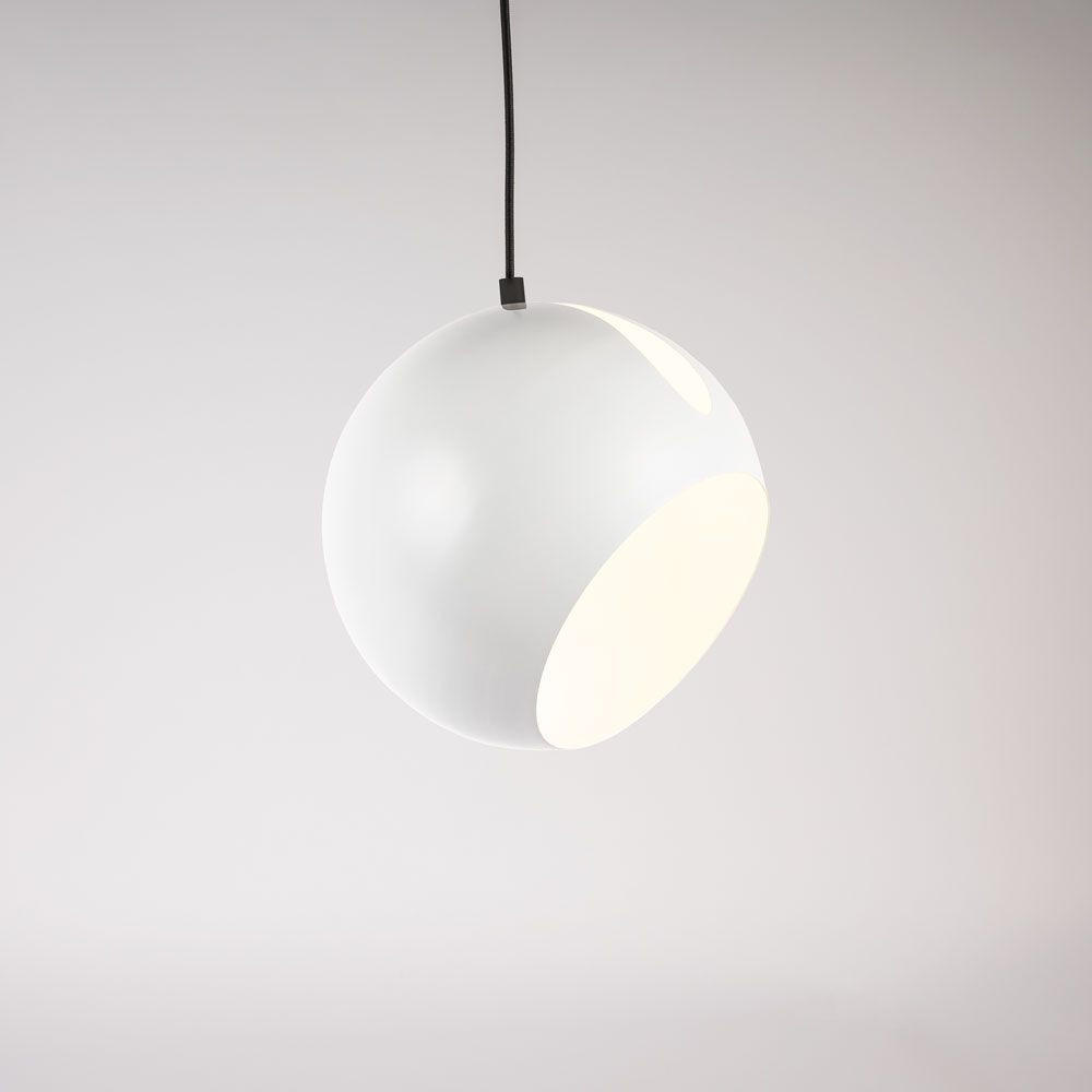 GALERIELEUCHTE Ball 5m Abhängung Weiß/Schwarz Ø 30cm - Schwarz/Weiß, Metall (30/30/20cm) - s.luce