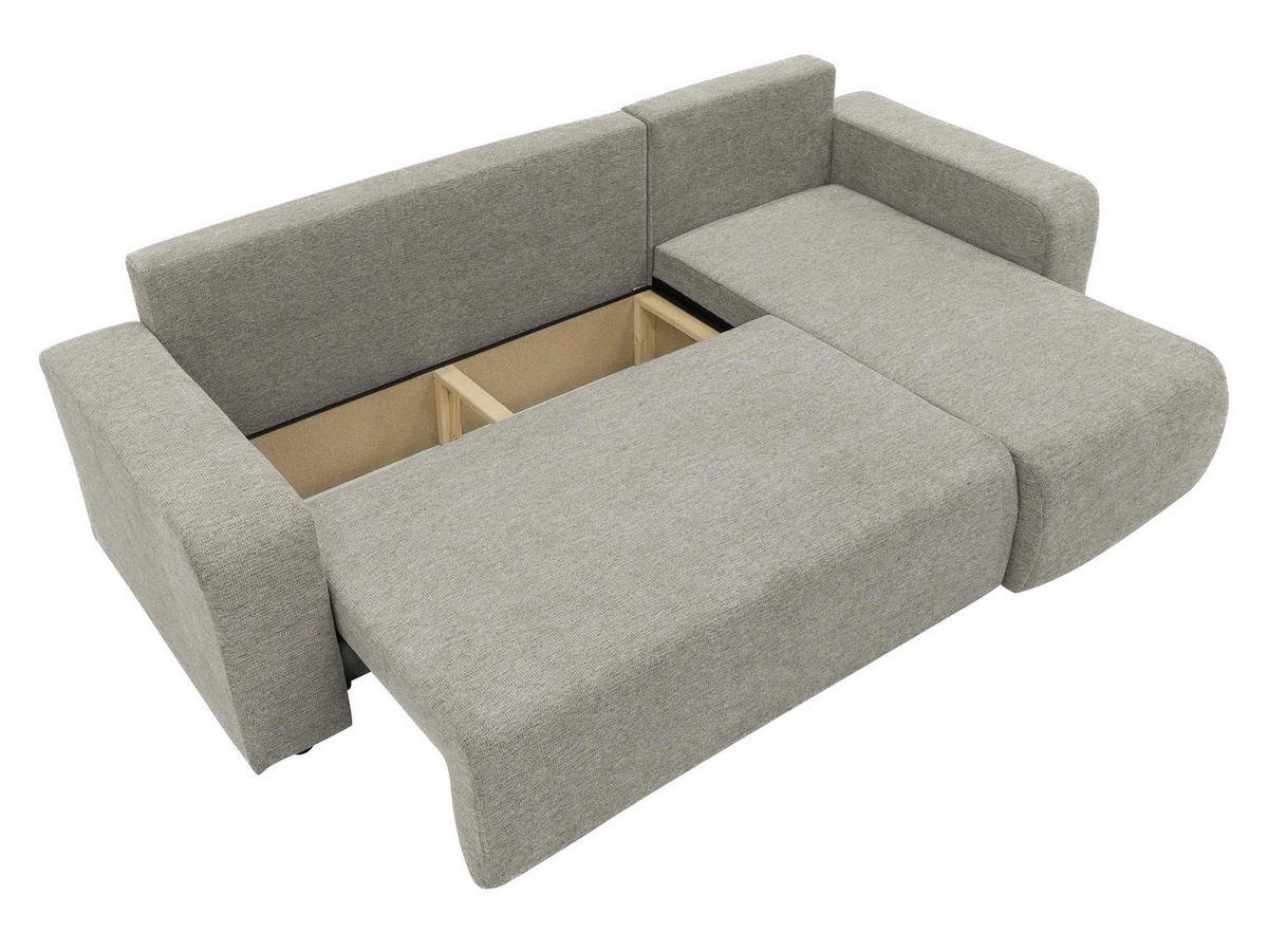 ECKSOFA Piano - Hellbraun/Schwarz, Holz/Kunststoff (244/145cm) - MIRJAN24