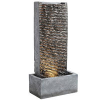 SPRINGBRUNNEN DE-10280 2-stufig mit LED Granitoptik - Grau, Kunststoff (37.5/22/80cm) - ComfortXL