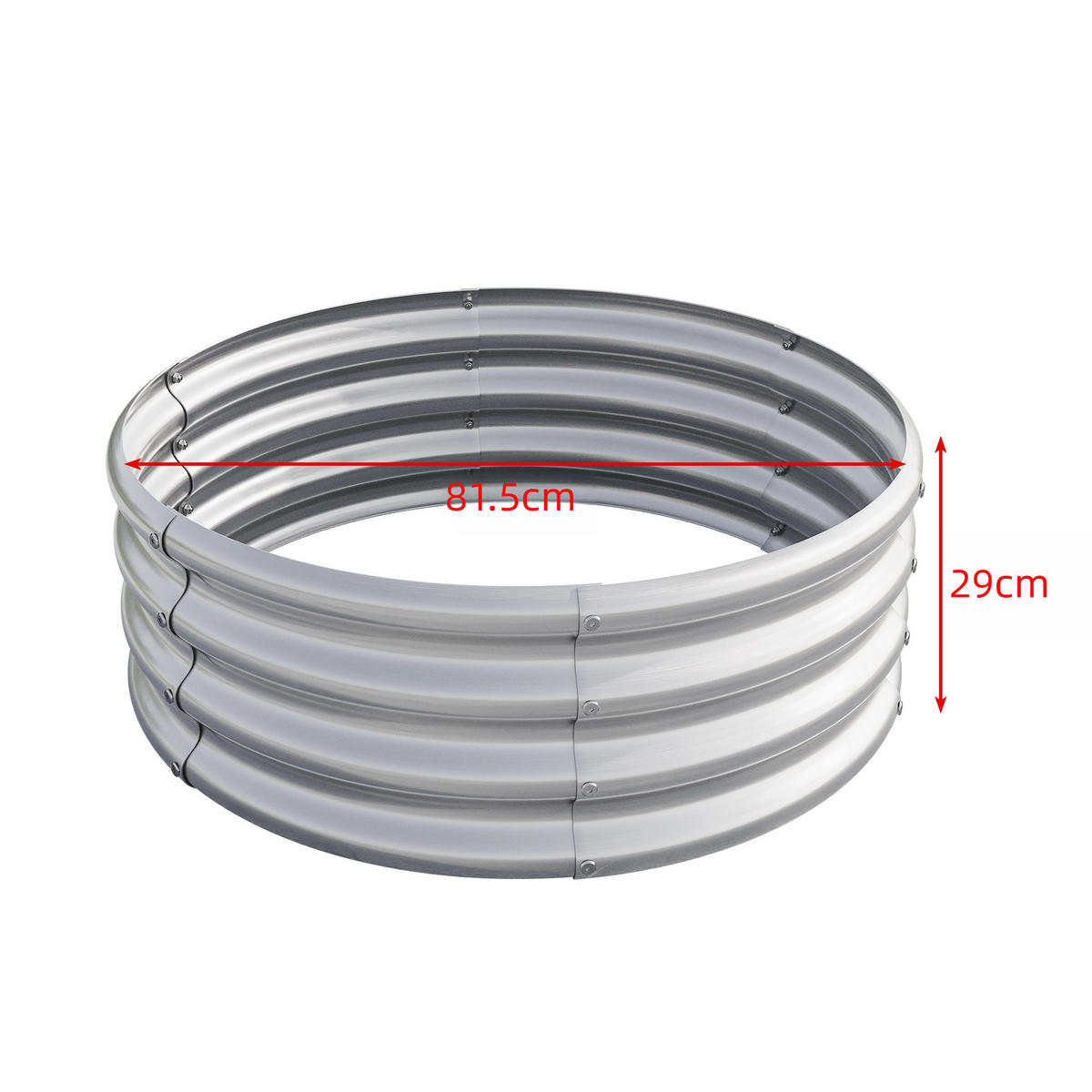 HOCHBEET 81.5/81.5/13 cm Silber - Silberfarben, Metall (80/30/80cm) - Oxeza