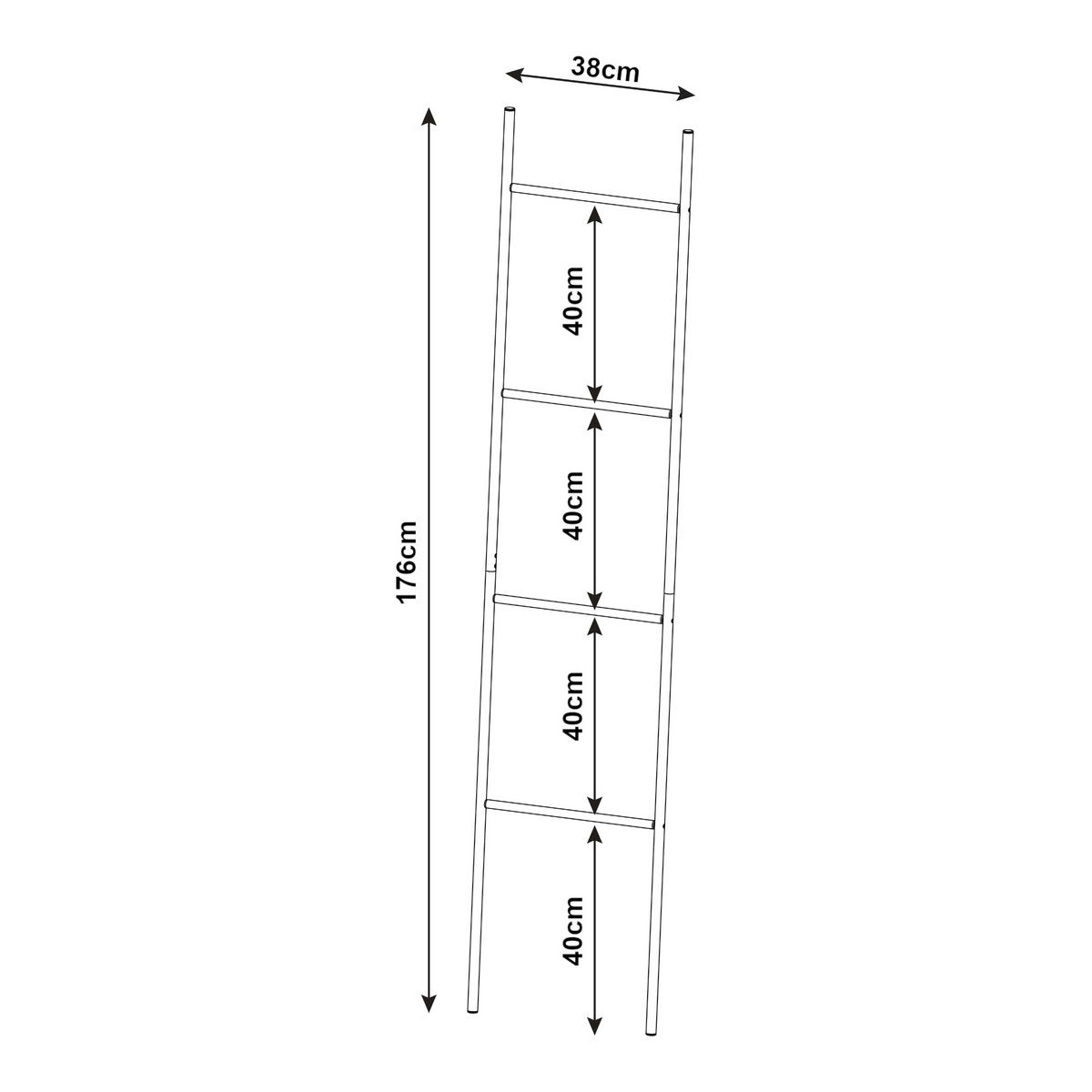 HANDTUCHLEITER Bodø - Schwarz, Metall (38/176/2cm) - [en.casa]