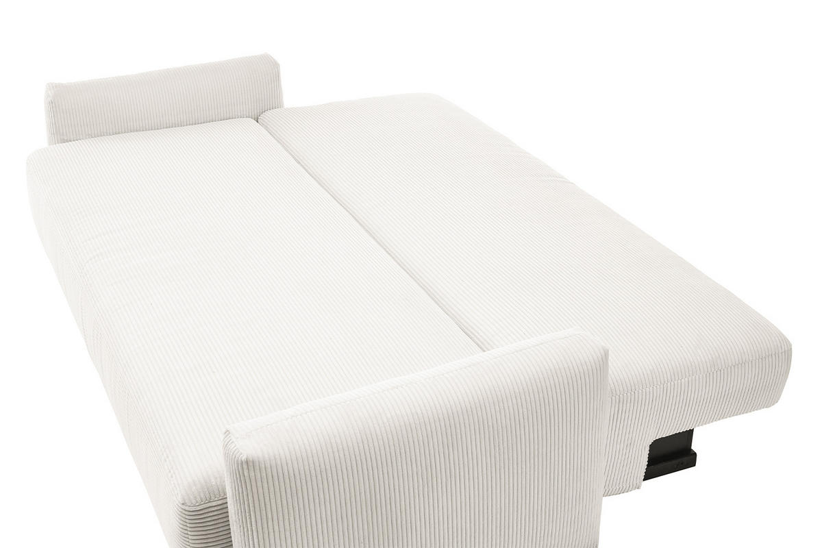 SCHLAFSOFA NEO Weiß Cord - Schwarz/Weiß, Kunststoff/Textil (233/75/108cm) - KAWOLA