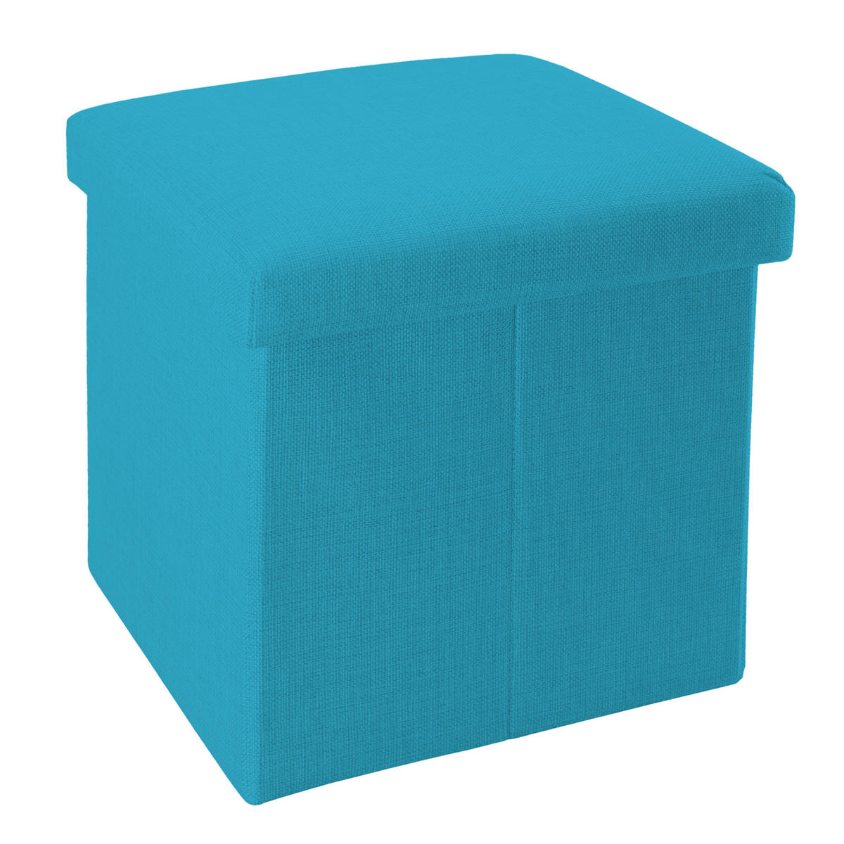 SITZBOX mit Stauraum 30/30/30 cm (Blau) - Hellblau, Textil (38/38/38cm) - Intirilife