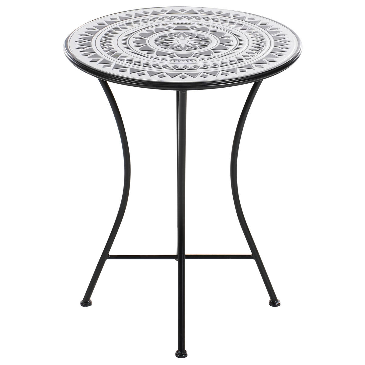 BISTROBORD 60/60 cm metall svart/vitt Comiso - Svart, Metall (60/60/75cm) - Beliani