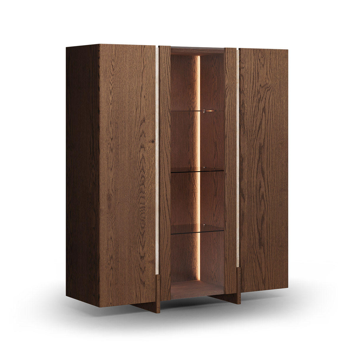 Feldmann-Wohnen Vitrine Wildeiche 120x140x41 cm