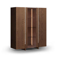 VITRINE Travertino Wildeiche Tabak 120 / 41 / 140cm mit Travertin Naturstein - Wildeiche, Holz (120/140/41cm) - Feldmann-Wohnen