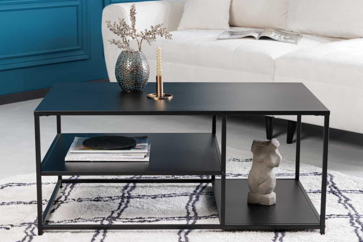 COUCHTISCH DURA STEEL Stahl rechteckig Schwarz 100cm - Schwarz, Metall (60/100/45cm) - riess-ambiente